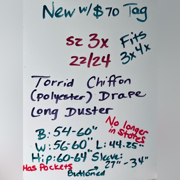 3x fits 3x 4x ⭐️ NEW w $70 TAG Torrid Polyester Chiffon Trench Lightweight Coat - Picture 10 of 11